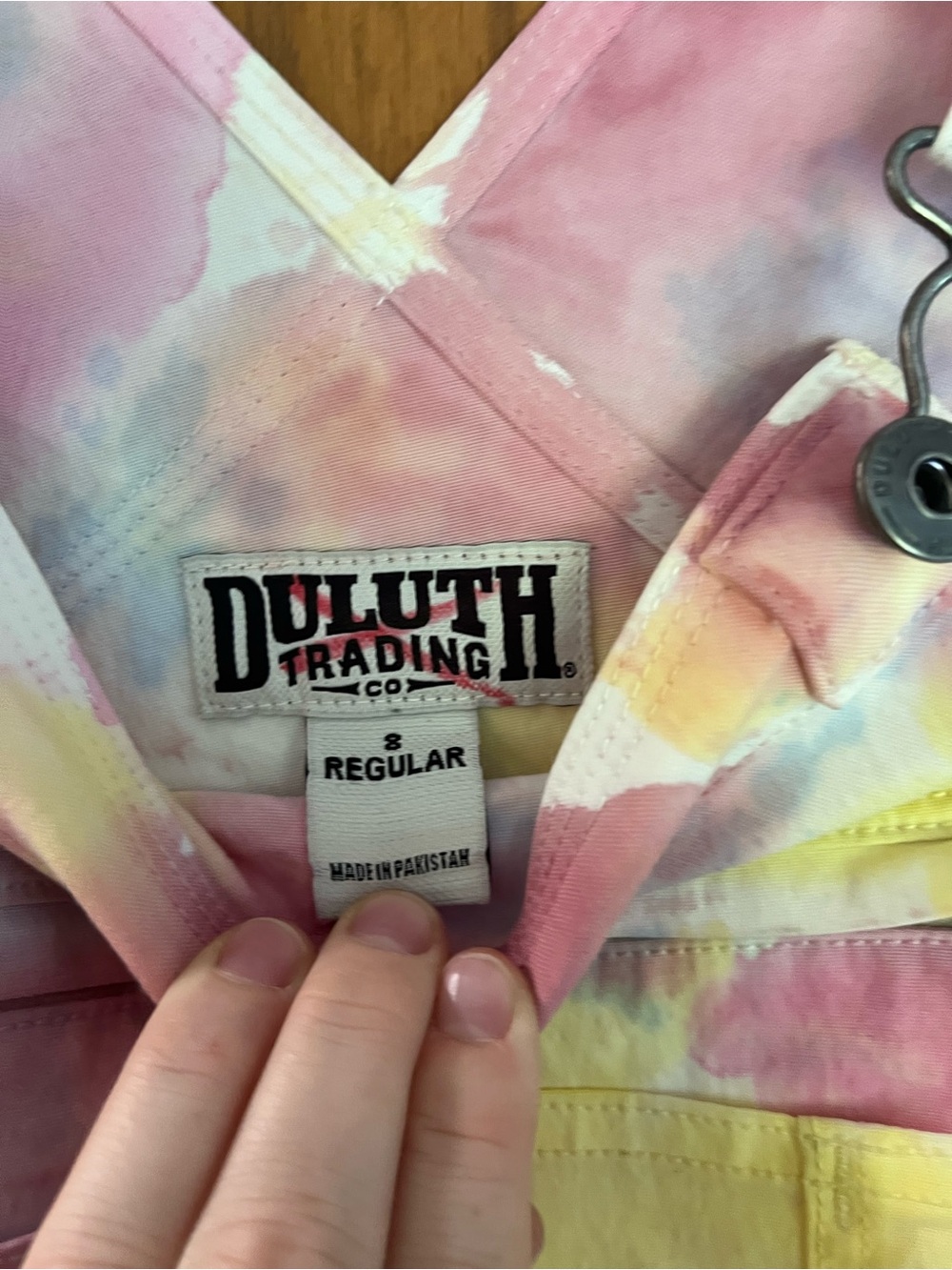 Duluth Trading Co Tie-Dye Shortalls *flawed* - Picture 3 of 8